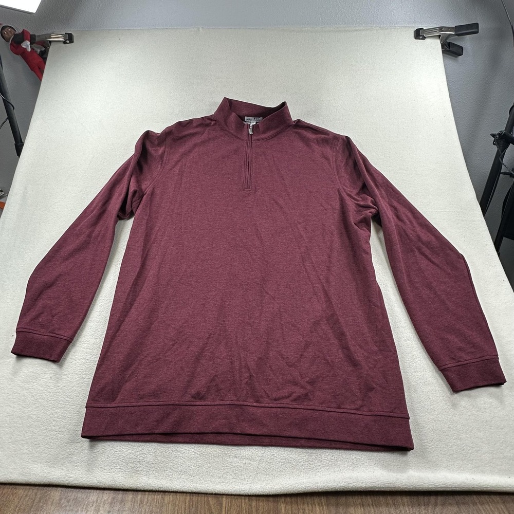 Peter Millar Pullover Mens 2XL Red Crown Comfort Interlock 1/4 Sweater